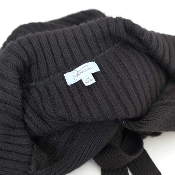 Jessica Long Black Cardigan w/ Buttons & Strap - Picture 6 of 8